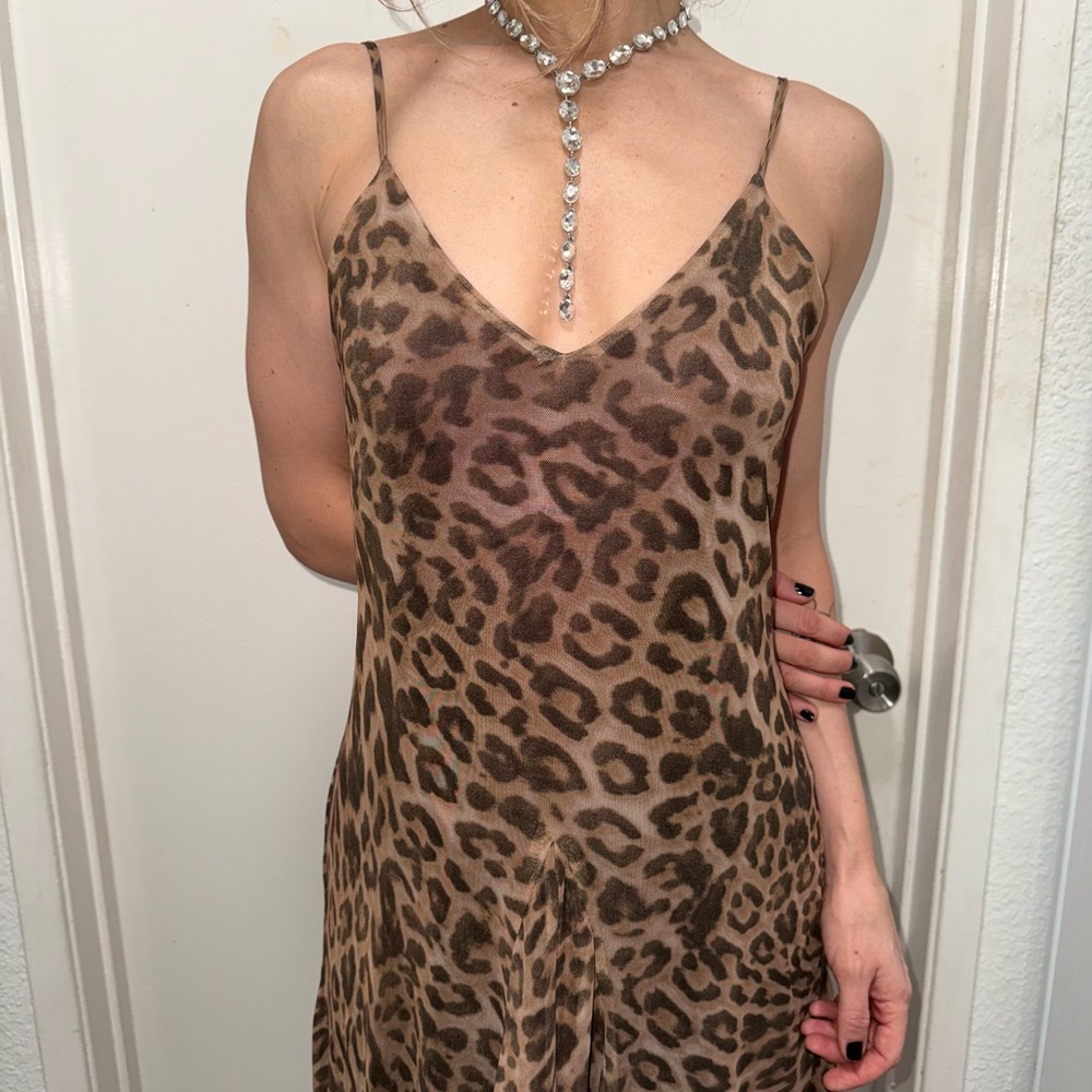 ZARA Leopard Print Slip Dress